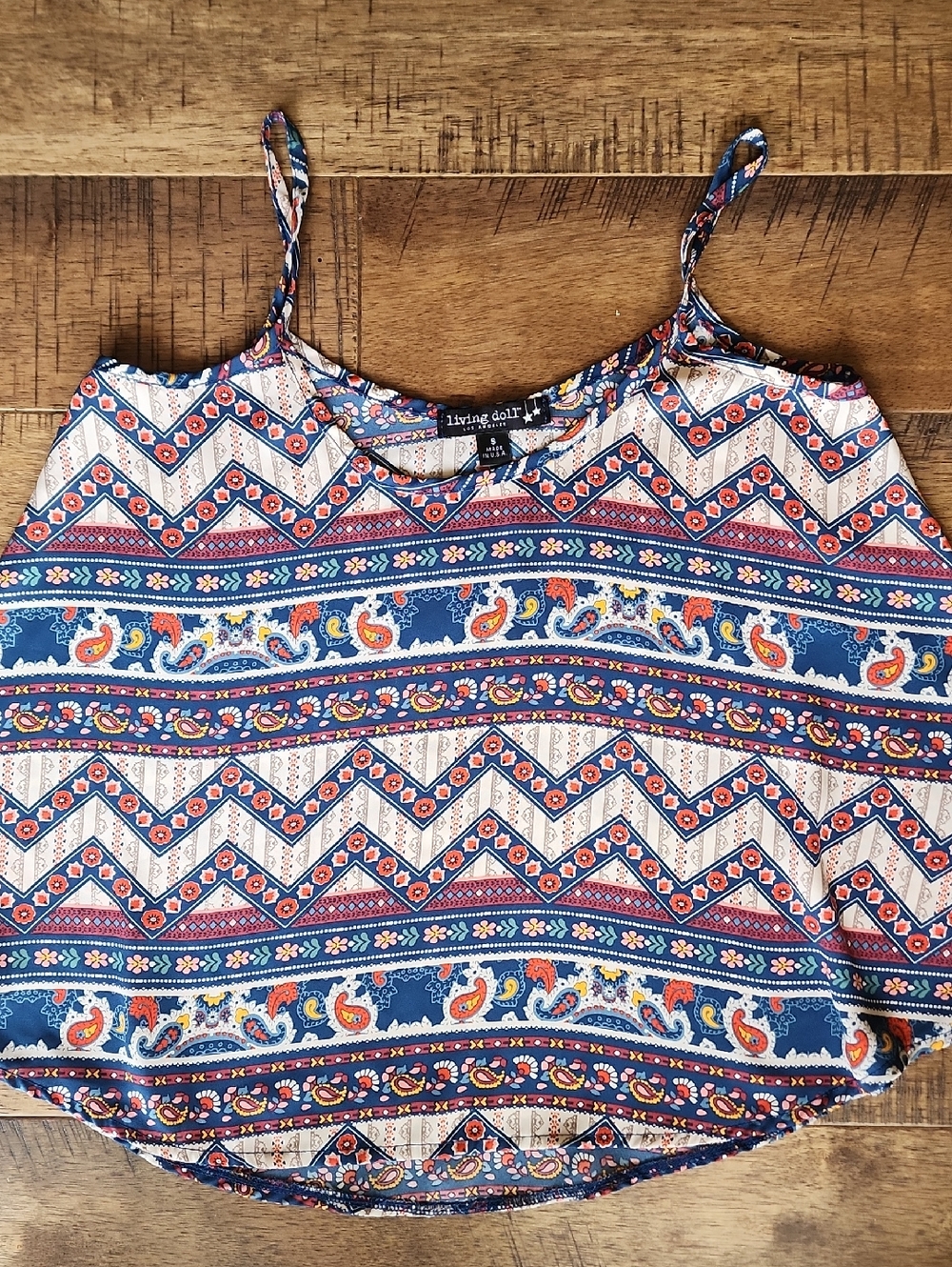 Living Doll Spaghetti Strap Flowy Top Size S